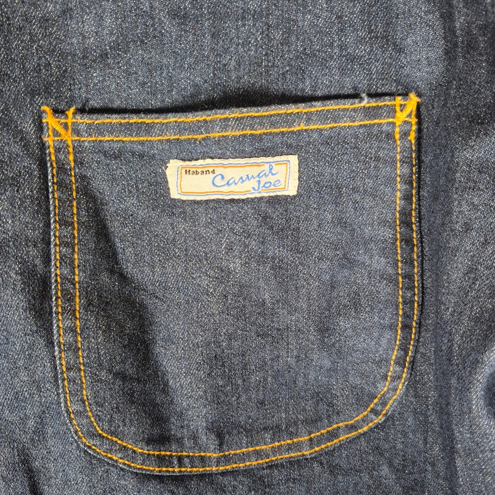 Haband Casual Joe Chore Coat Mens XL Blue Denim Quilted Lined Jacket - Picture 2 of 9